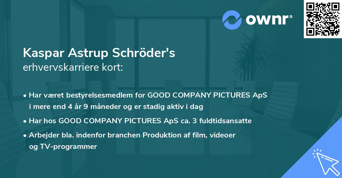 Kaspar Astrup Schröder's erhvervskarriere kort