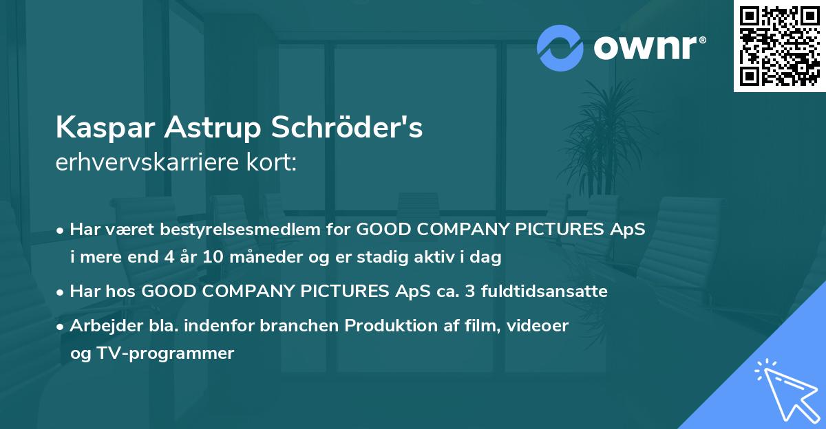 Kaspar Astrup Schröder's erhvervskarriere kort