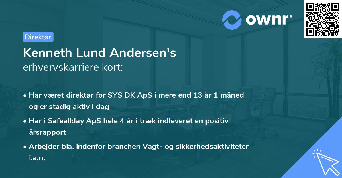Kenneth Lund Andersen's erhvervskarriere kort