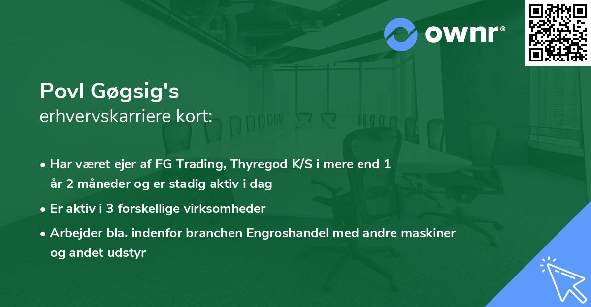 Povl Gøgsig's erhvervskarriere kort