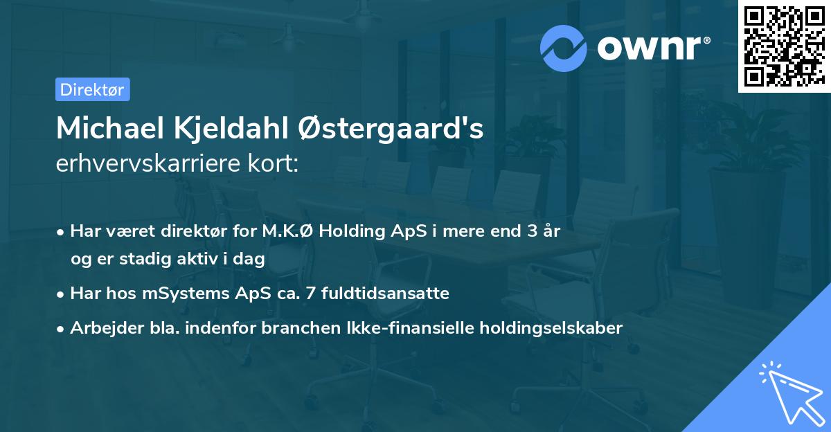 Michael Kjeldahl Østergaard's erhvervskarriere kort