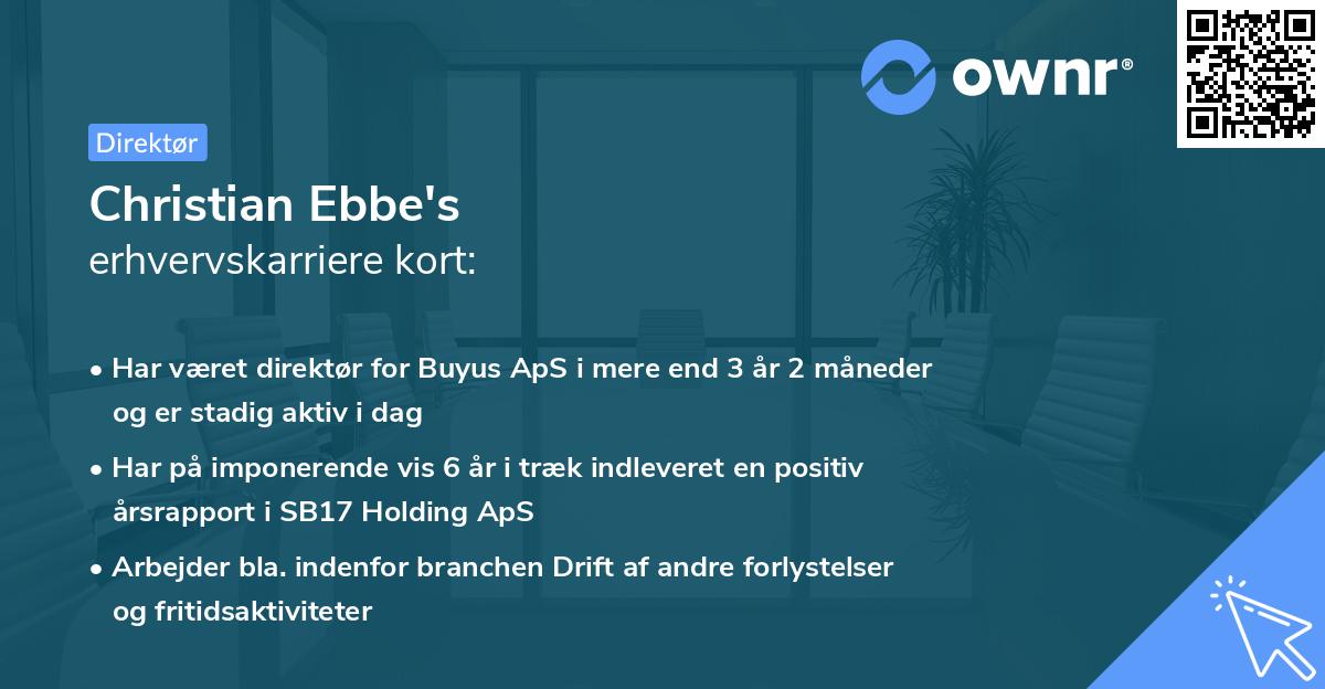 Christian Ebbe's erhvervskarriere kort