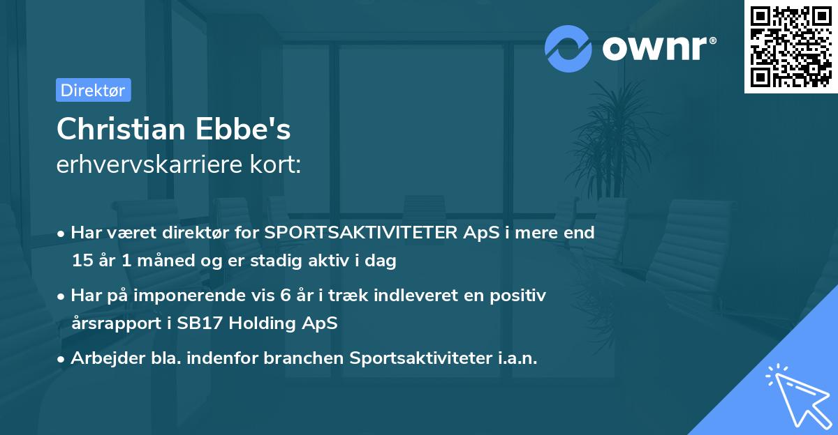 Christian Ebbe's erhvervskarriere kort