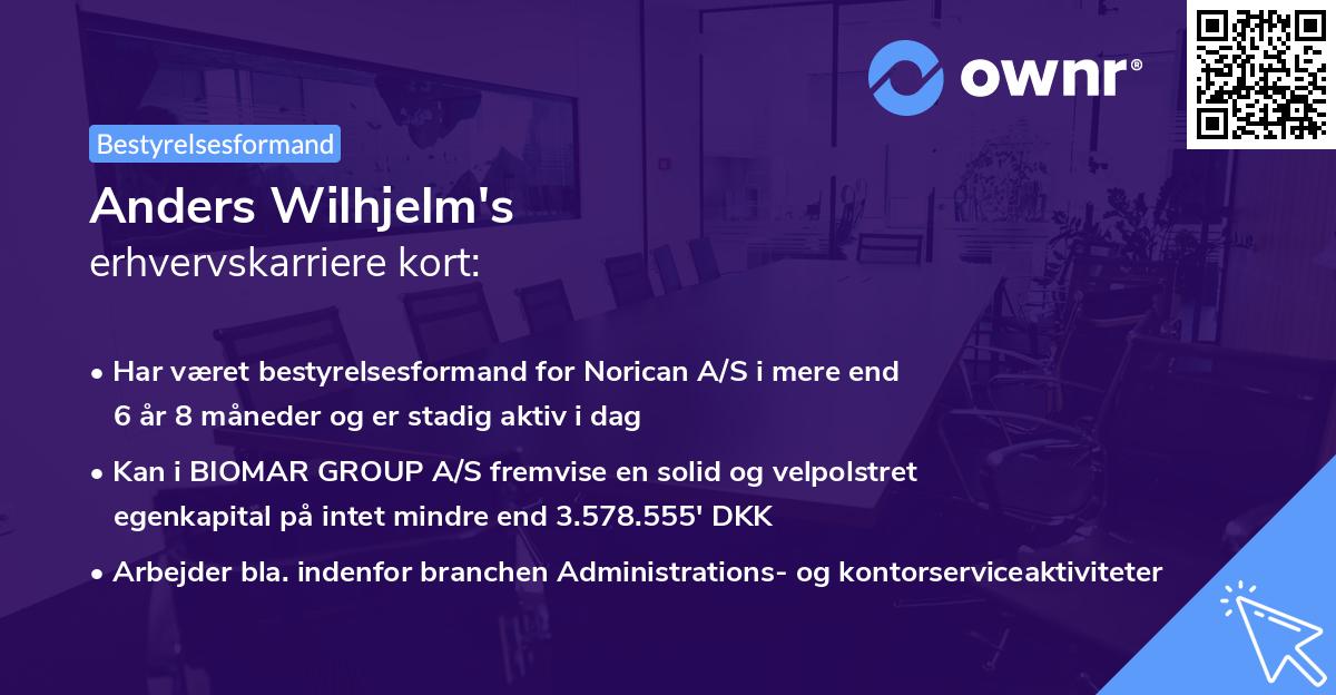 Anders Wilhjelm's erhvervskarriere kort