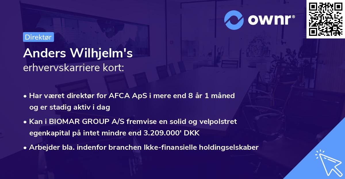 Anders Wilhjelm's erhvervskarriere kort