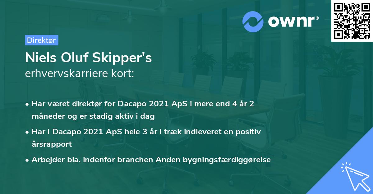 Niels Oluf Skipper's erhvervskarriere kort