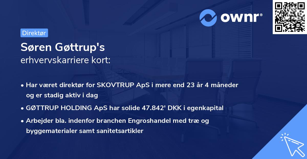 Søren Gøttrup's erhvervskarriere kort