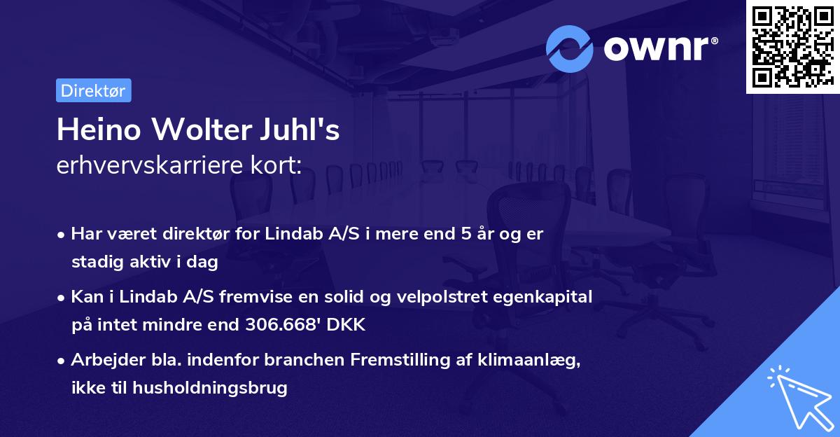 Heino Wolter Juhl's erhvervskarriere kort