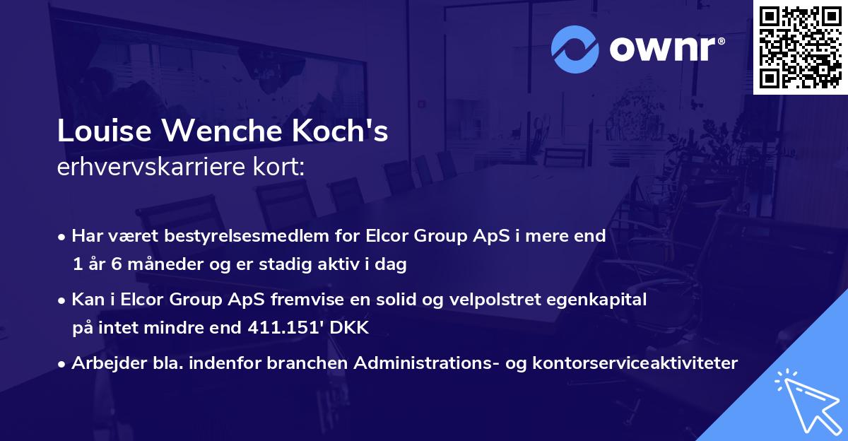 Louise Wenche Koch's erhvervskarriere kort