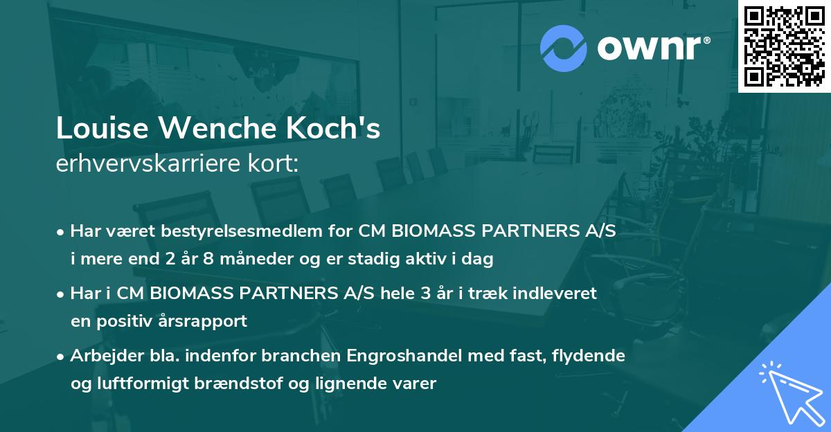 Louise Wenche Koch's erhvervskarriere kort