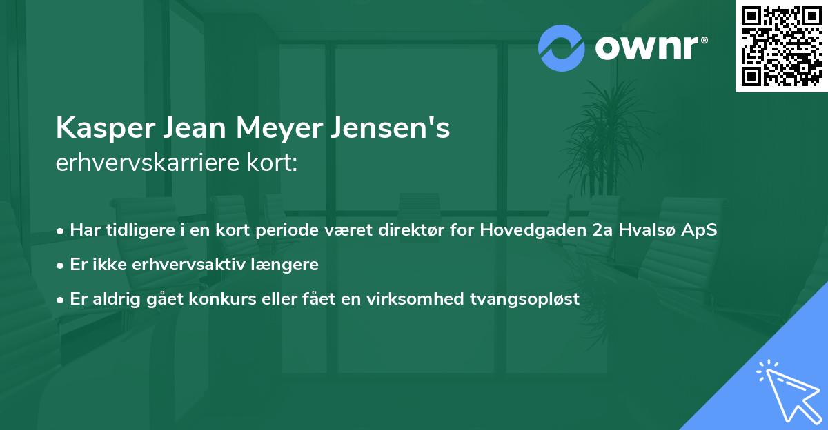 Kasper Jean Meyer Jensen's erhvervskarriere kort