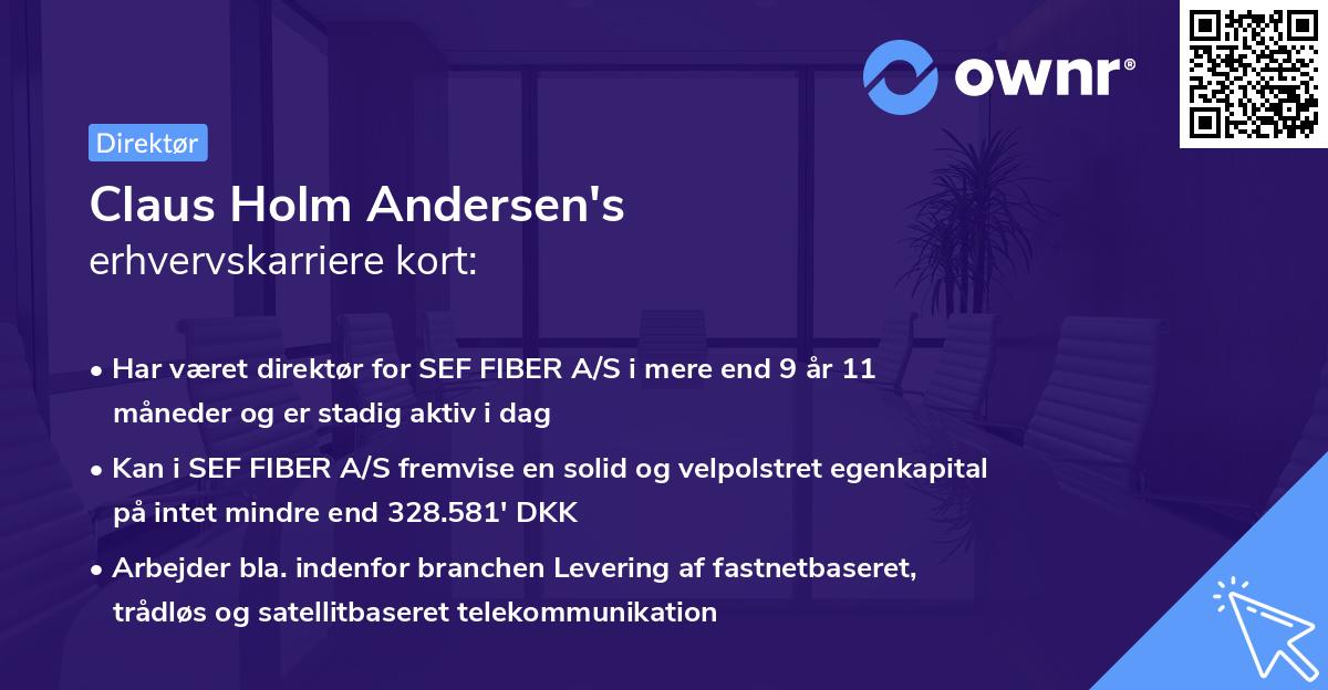 Claus Holm Andersen's erhvervskarriere kort