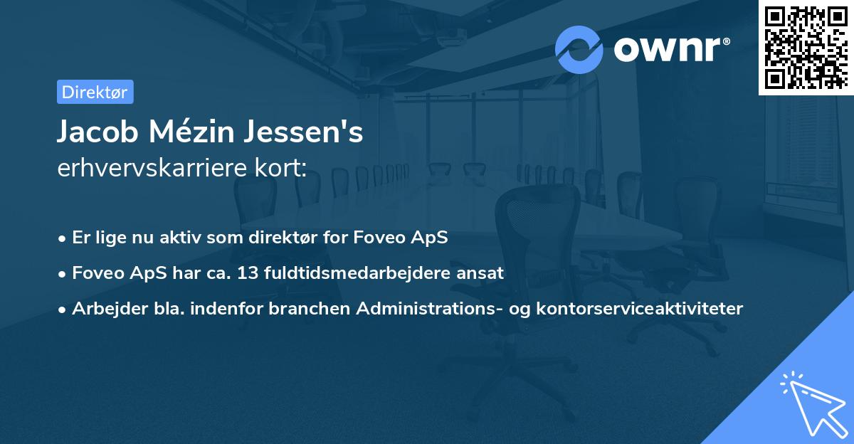 Jacob Mézin Jessen's erhvervskarriere kort