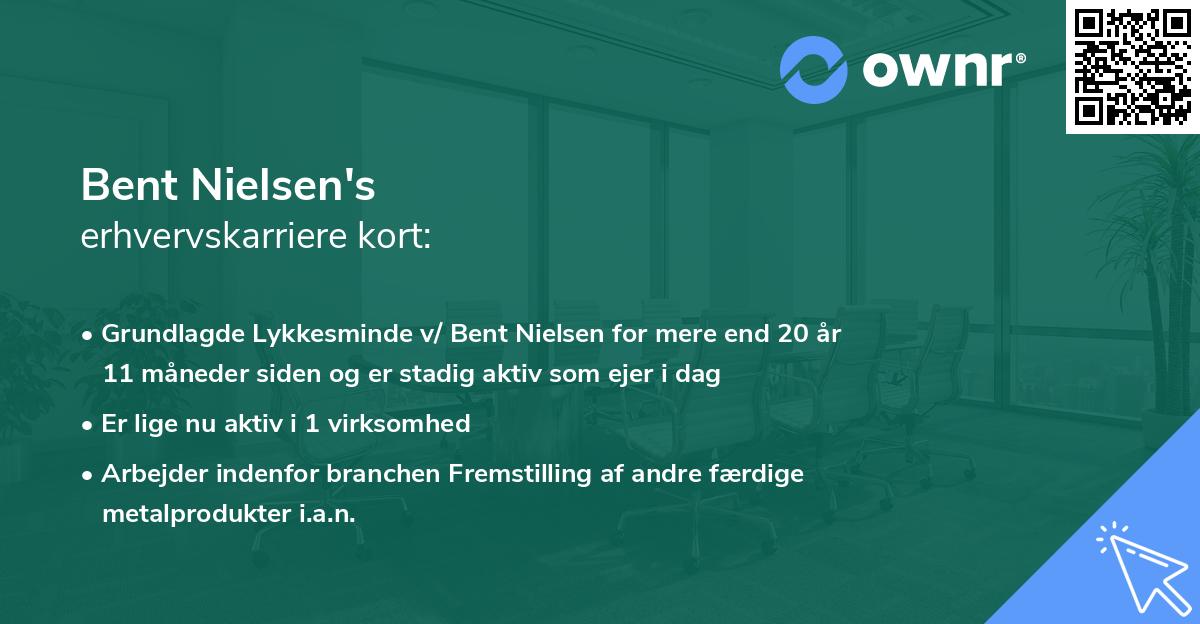 Bent Nielsen's erhvervskarriere kort