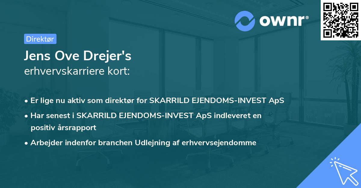 Jens Ove Drejer's erhvervskarriere kort