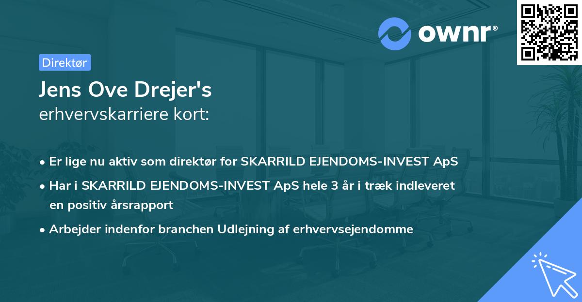 Jens Ove Drejer's erhvervskarriere kort