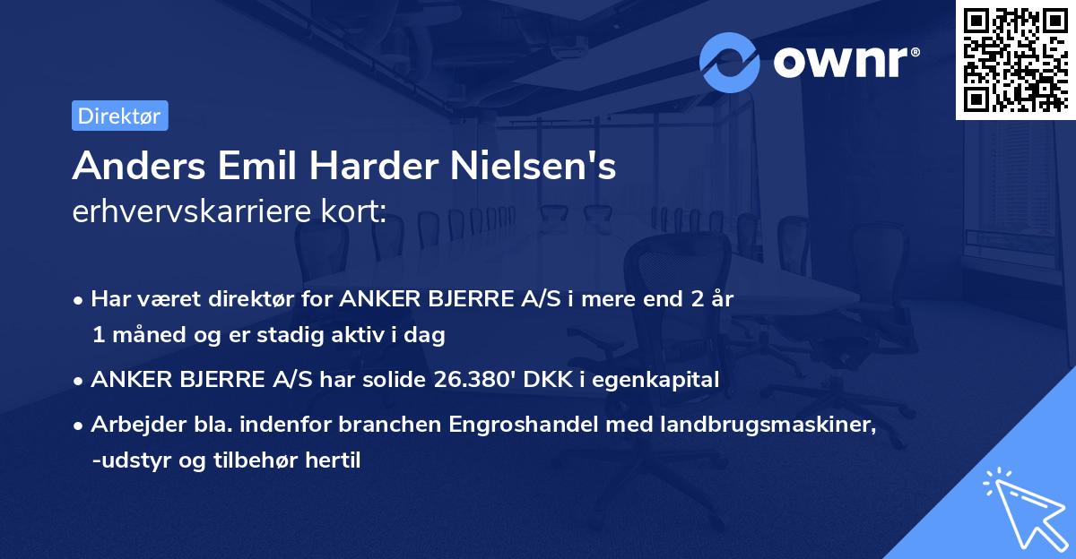 Anders Emil Harder Nielsen's erhvervskarriere kort