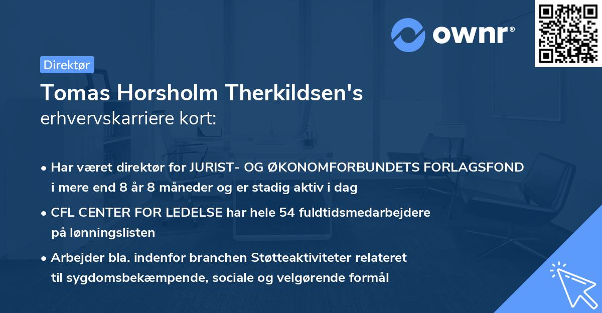 Tomas Horsholm Therkildsen's erhvervskarriere kort