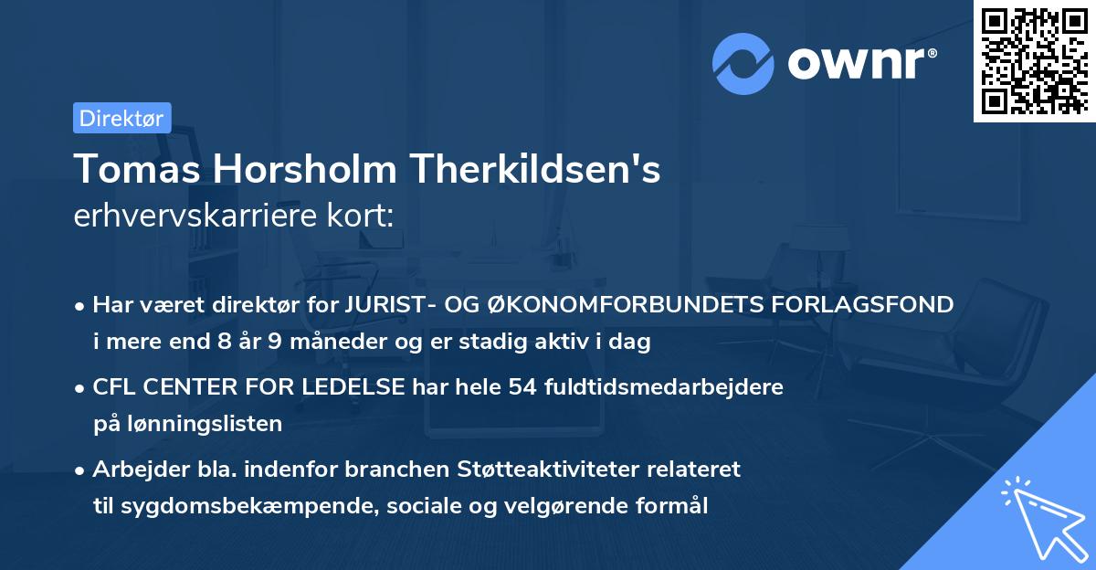 Tomas Horsholm Therkildsen's erhvervskarriere kort
