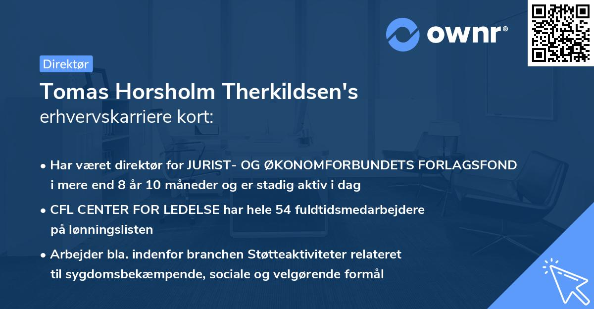 Tomas Horsholm Therkildsen's erhvervskarriere kort