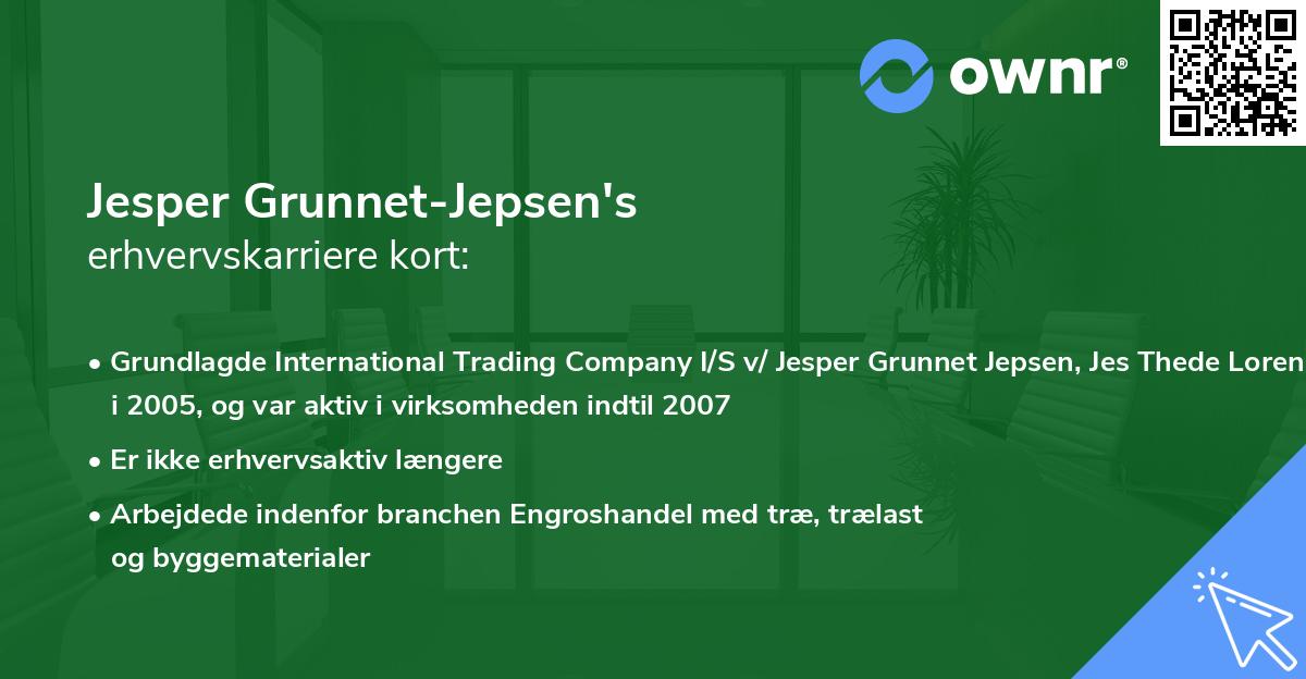 Jesper Grunnet-Jepsen's erhvervskarriere kort
