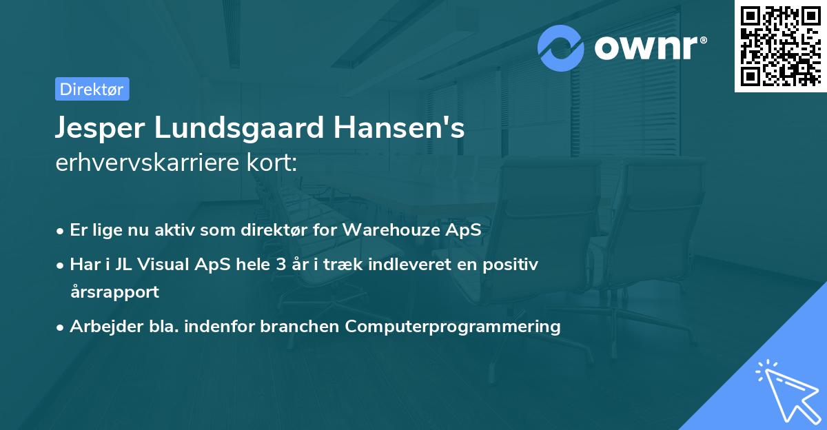 Jesper Lundsgaard Hansen's erhvervskarriere kort
