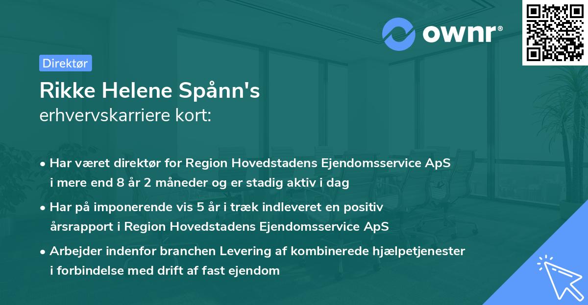 Rikke Helene Spånn's erhvervskarriere kort