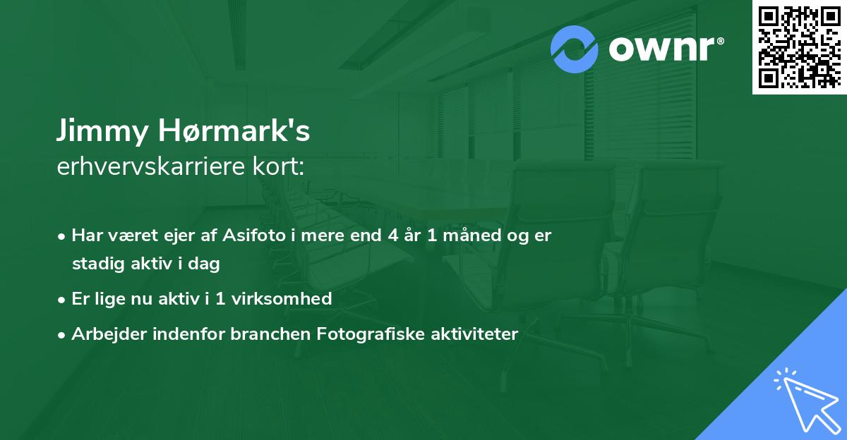 Jimmy Hørmark's erhvervskarriere kort