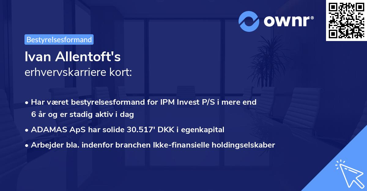 Ivan Allentoft's erhvervskarriere kort