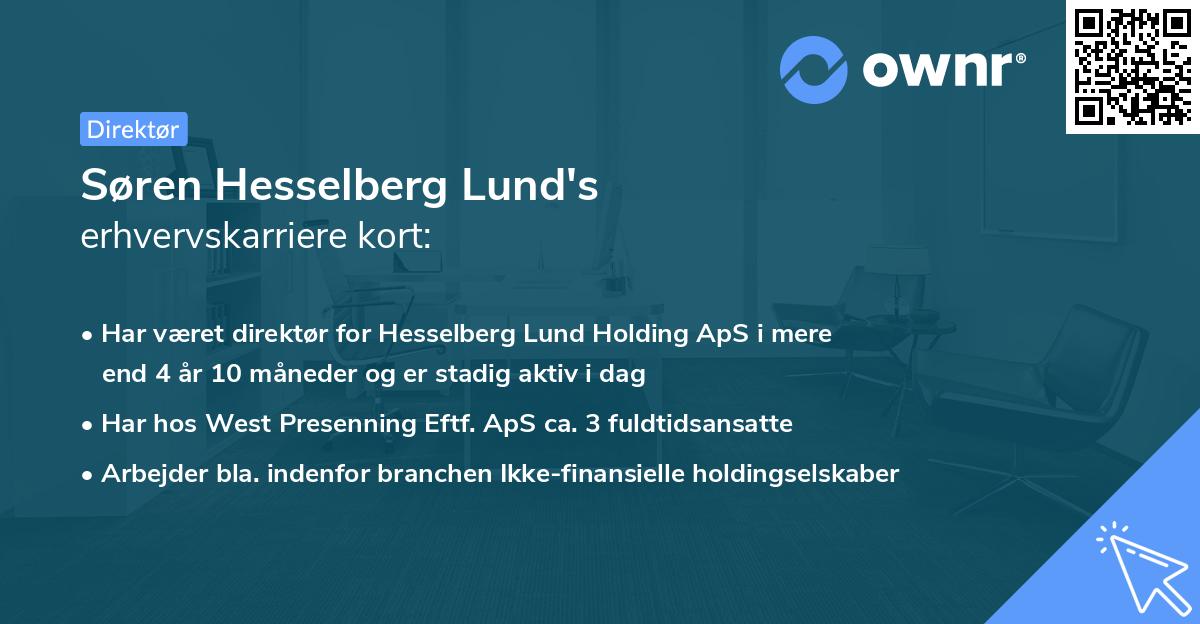 Søren Hesselberg Lund's erhvervskarriere kort