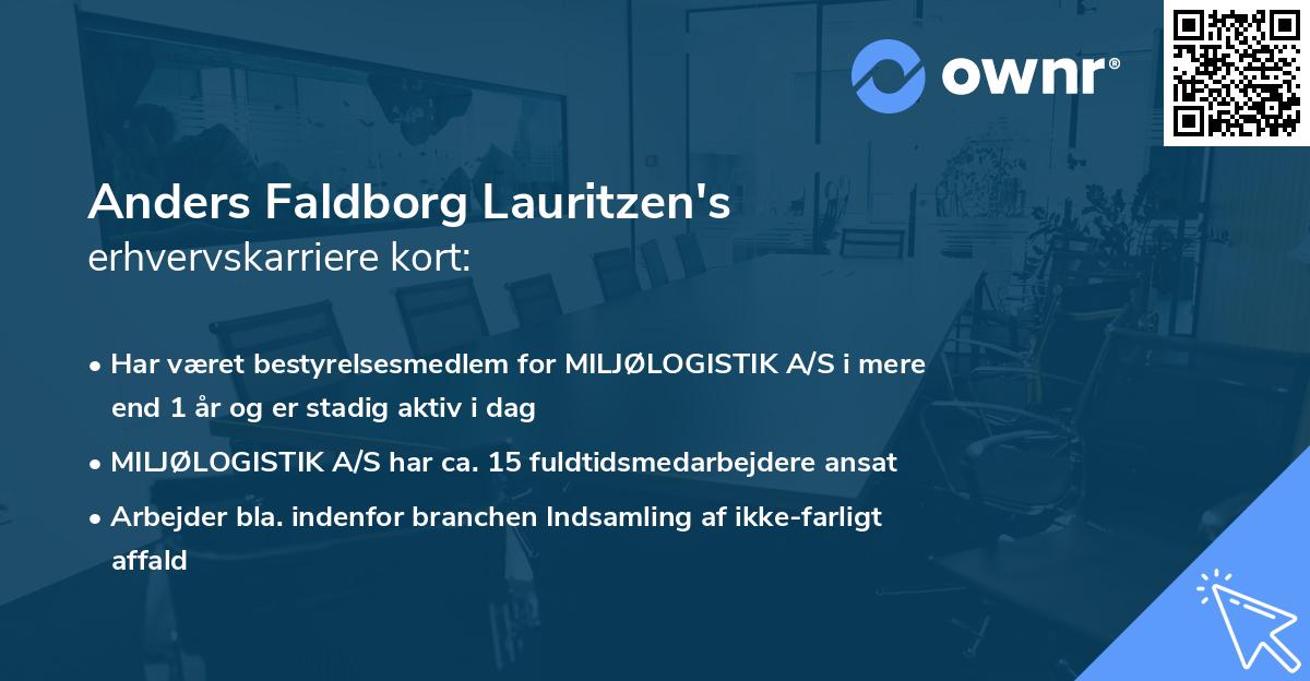 Anders Faldborg Lauritzen's erhvervskarriere kort