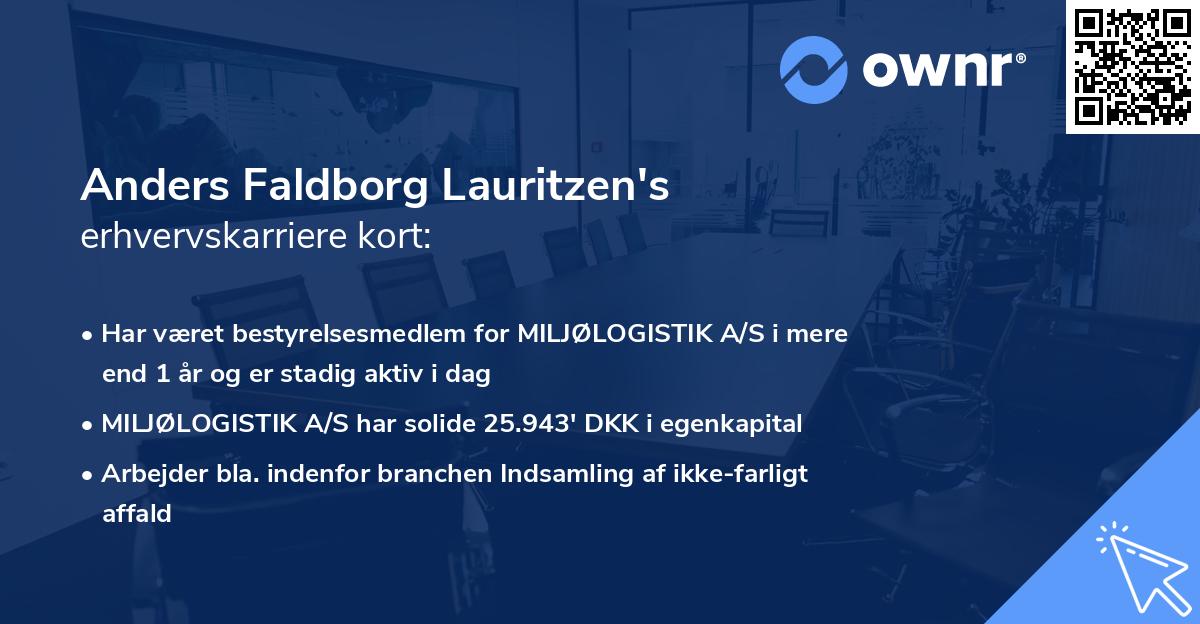 Anders Faldborg Lauritzen's erhvervskarriere kort
