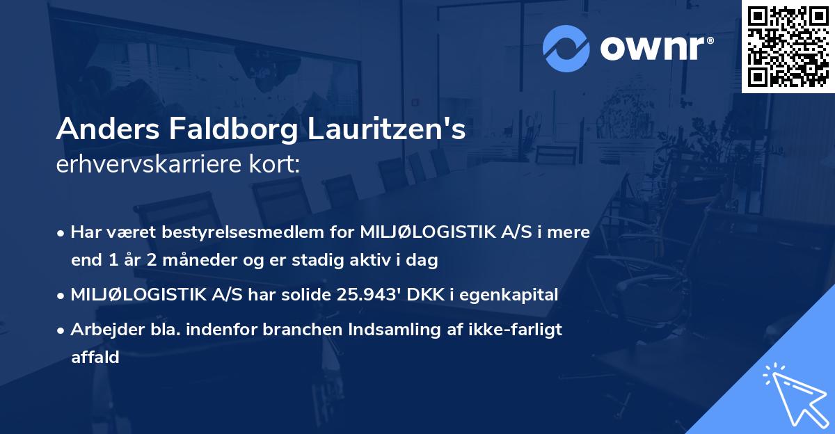 Anders Faldborg Lauritzen's erhvervskarriere kort