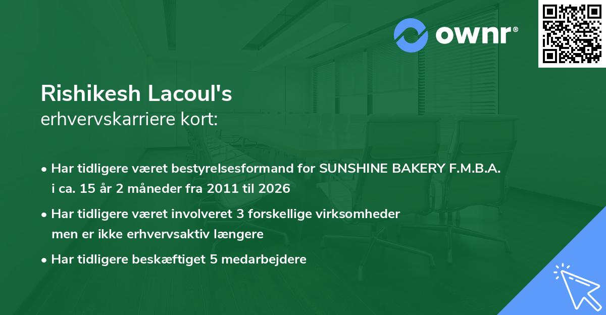 Rishikesh Lacoul's erhvervskarriere kort