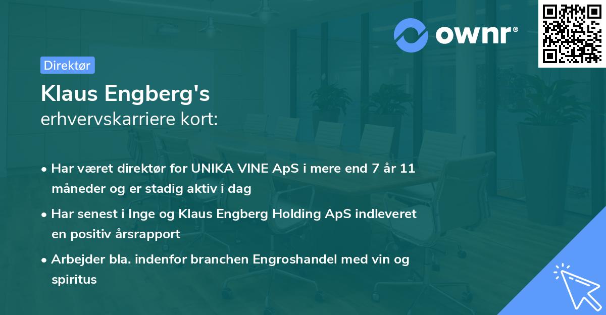 Klaus Engberg's erhvervskarriere kort