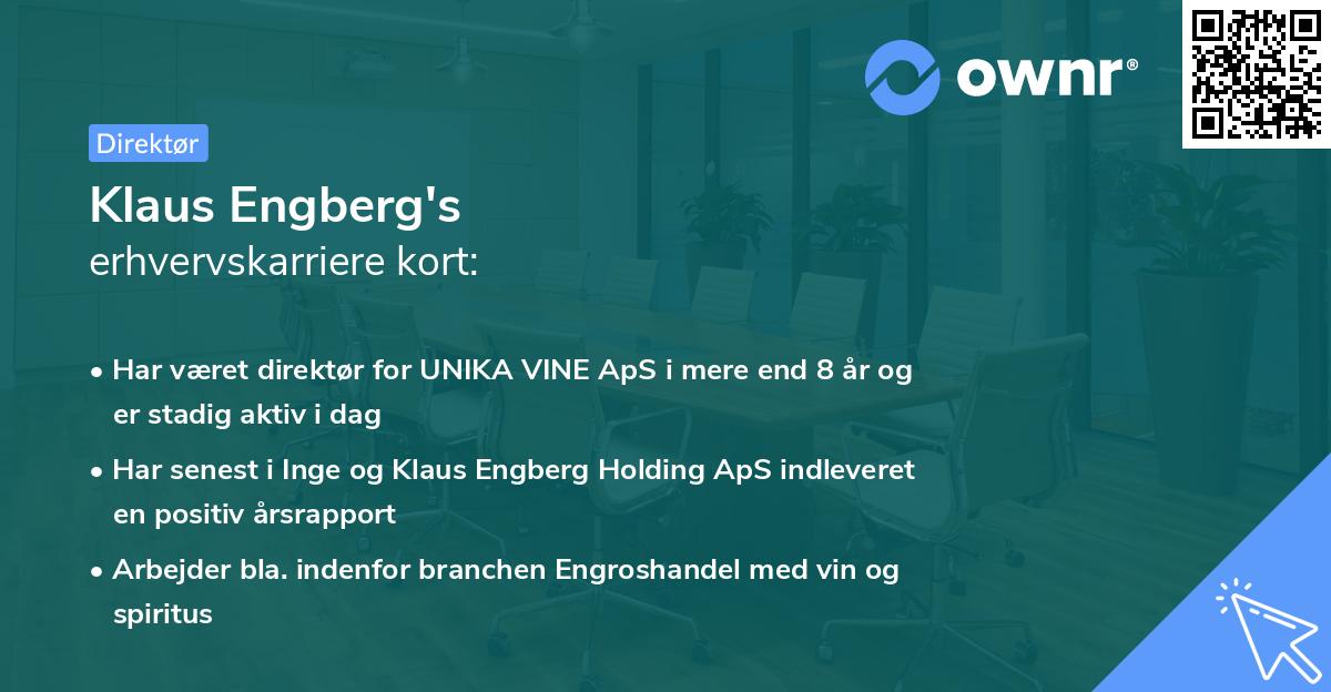 Klaus Engberg's erhvervskarriere kort