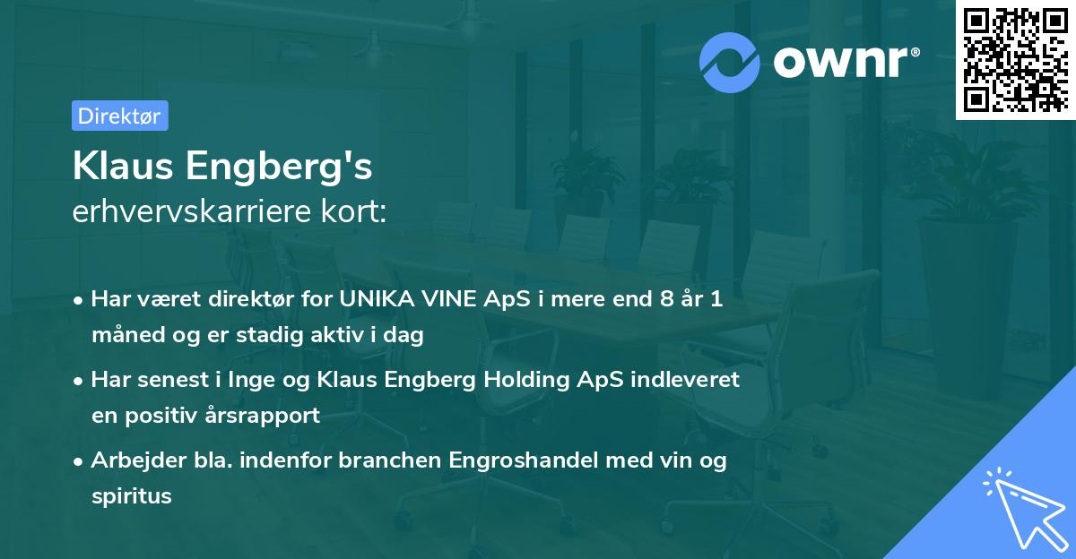 Klaus Engberg's erhvervskarriere kort