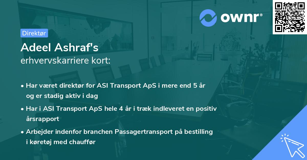 Adeel Ashraf's erhvervskarriere kort