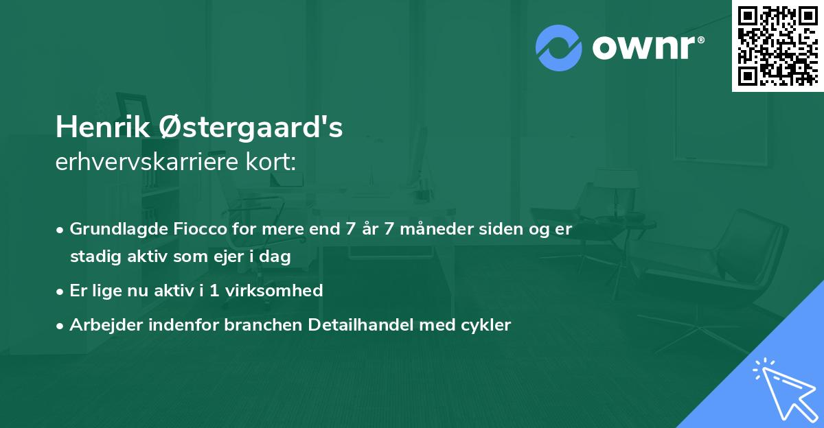 Henrik Østergaard's erhvervskarriere kort