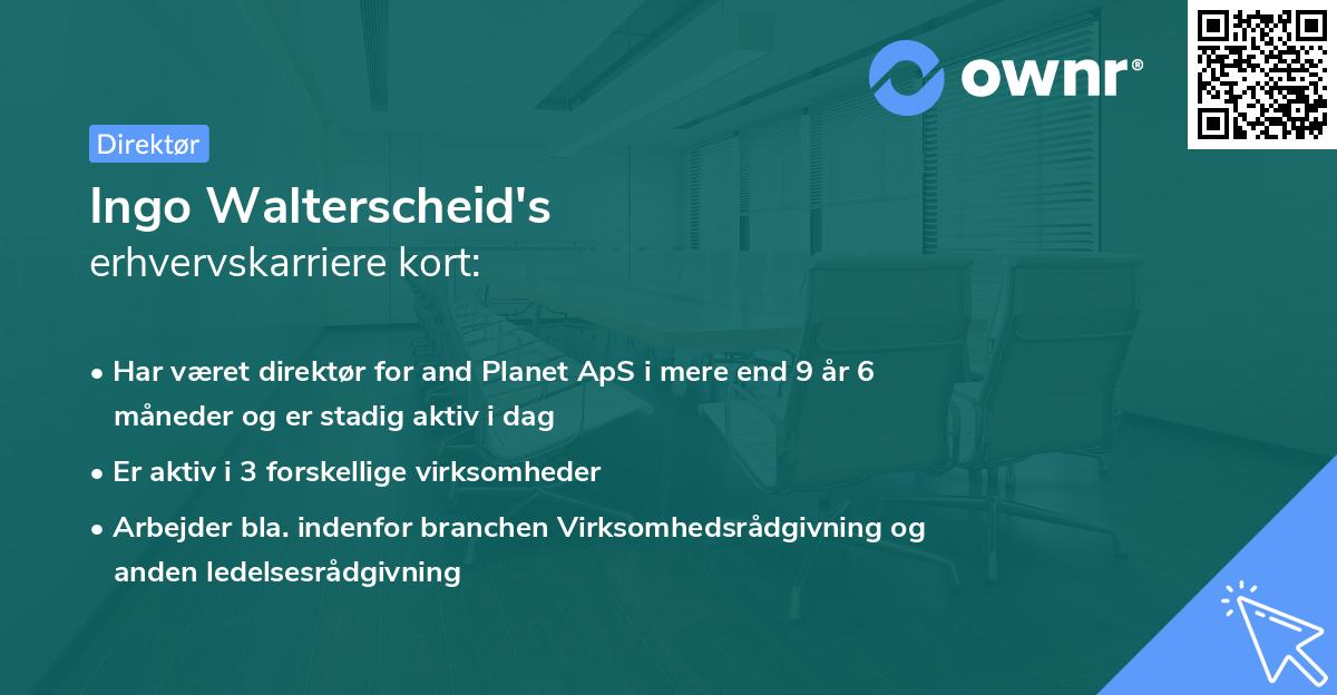 Ingo Walterscheid's erhvervskarriere kort