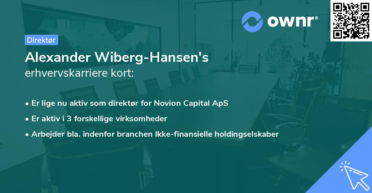 Alexander Wiberg-Hansen's erhvervskarriere kort