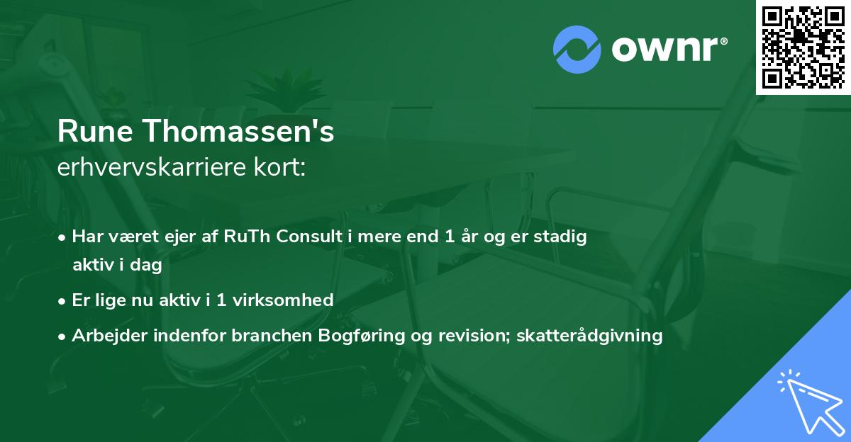 Rune Thomassen's erhvervskarriere kort