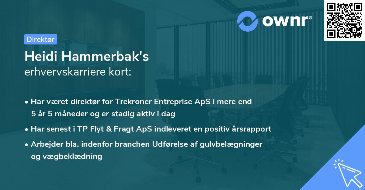 Heidi Hammerbak's erhvervskarriere kort