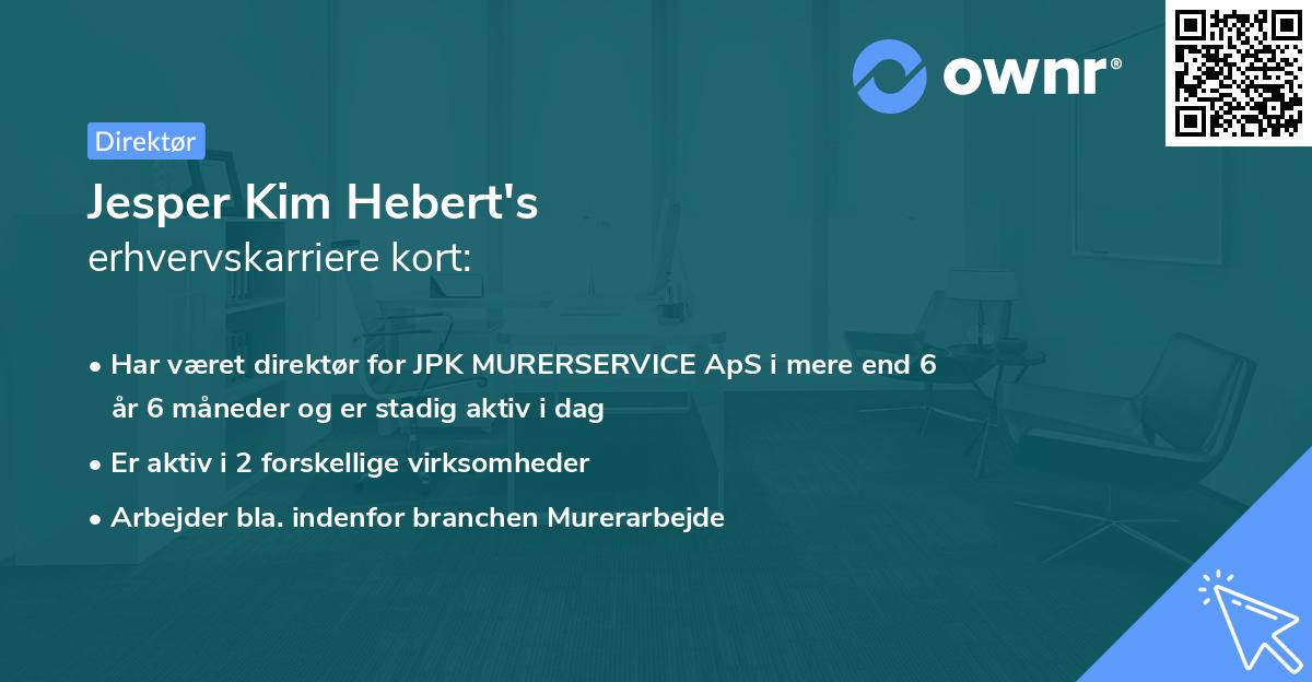 Jesper Kim Hebert's erhvervskarriere kort