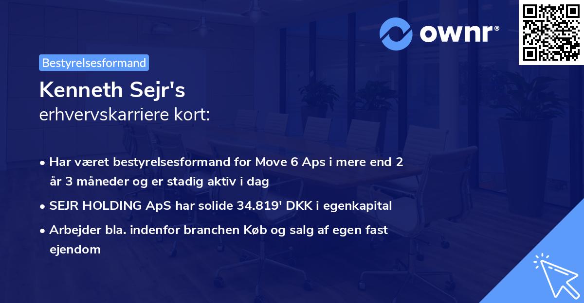 Kenneth Sejr's erhvervskarriere kort