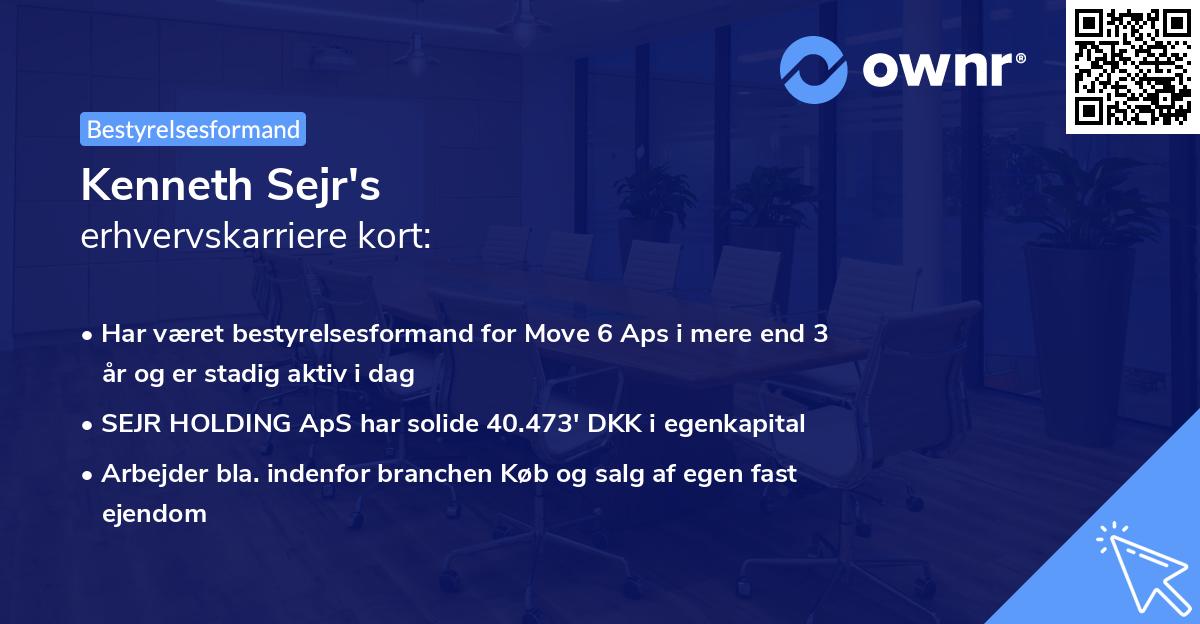 Kenneth Sejr's erhvervskarriere kort