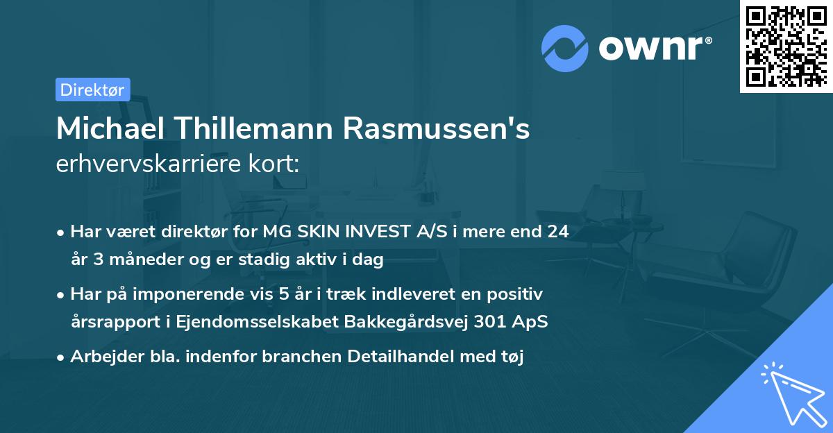 Michael Thillemann Rasmussen's erhvervskarriere kort