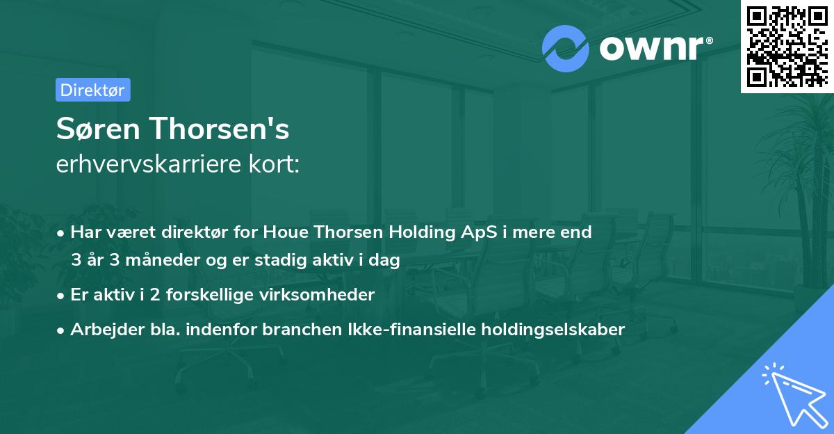 Søren Thorsen's erhvervskarriere kort