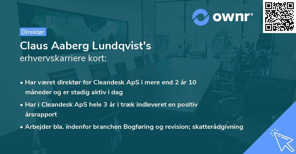 Claus Aaberg Lundqvist's erhvervskarriere kort