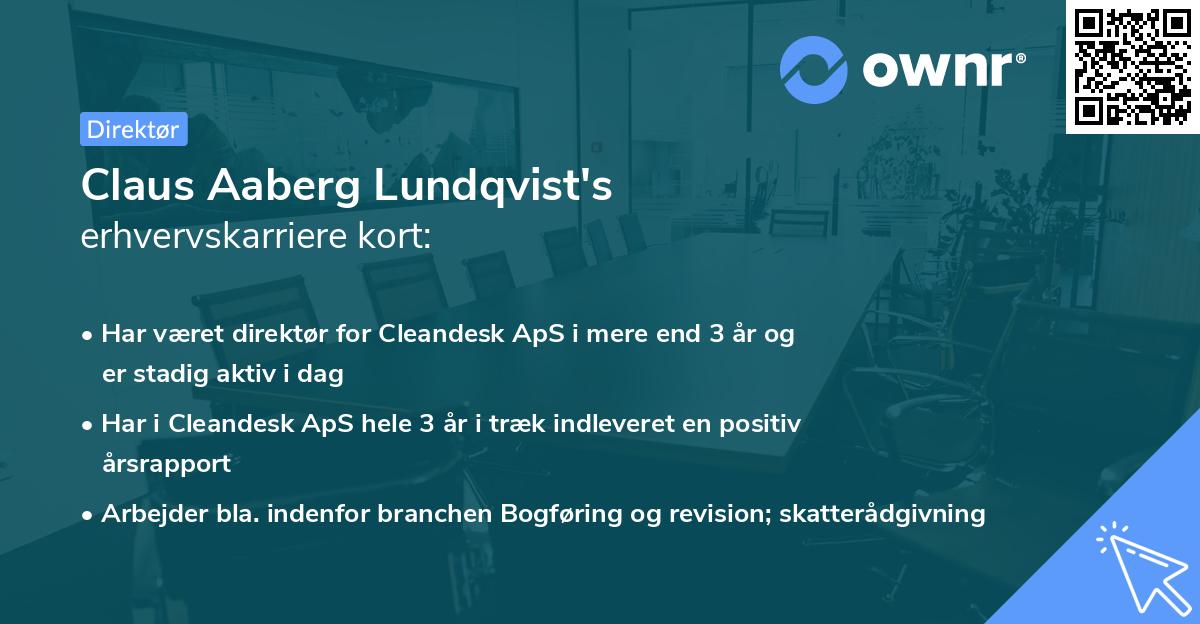 Claus Aaberg Lundqvist's erhvervskarriere kort